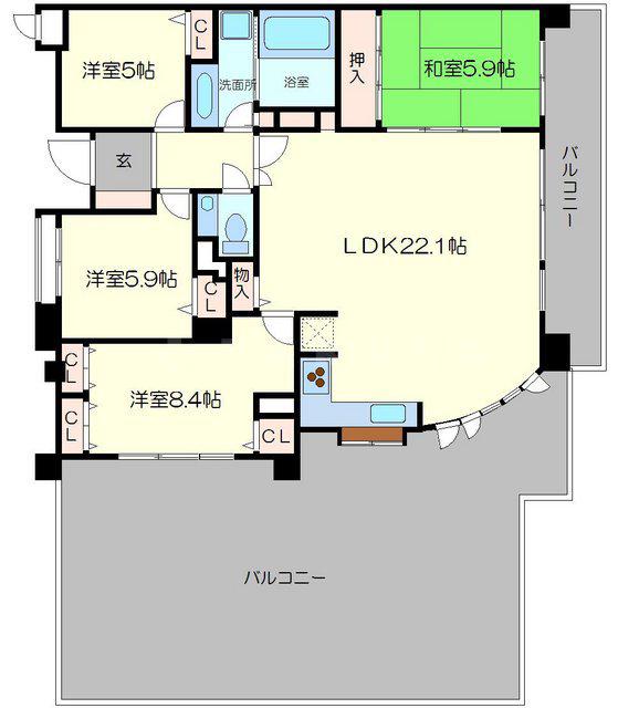 レジディア千里万博公園(4LDK/7階)の間取り写真