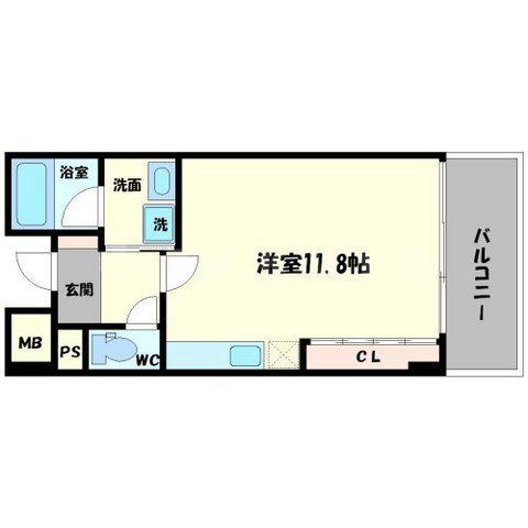 PETIT VERT千里(ワンルーム/6階)の間取り写真