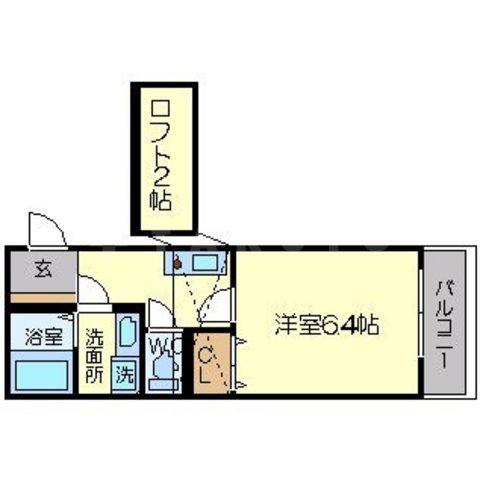 ジョイン淡路(1K/2階)の間取り写真