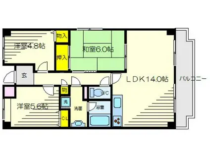 アバンティ千里(3LDK/2階)の間取り写真