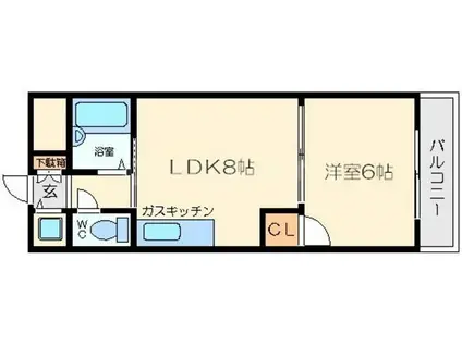 おおきに北大阪リバーフロントAP(1DK/3階)の間取り写真