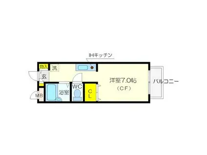 メゾン香露園(ワンルーム/2階)の間取り写真