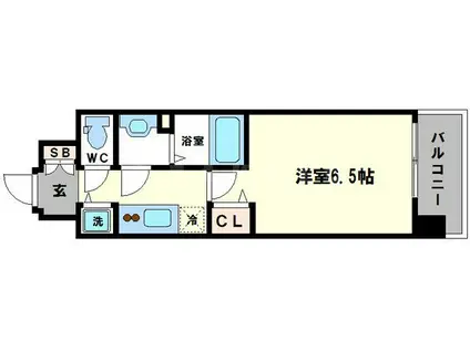 プレサンス谷町七丁目(1K/12階)の間取り写真