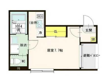 ハーモニーテラス柴島(ワンルーム/3階)の間取り写真