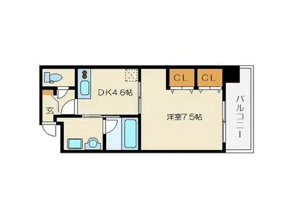 WILL DO 天満橋(1DK/7階)の間取り写真