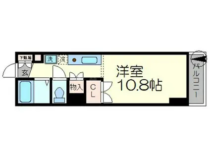 あすかビル(1K/4階)の間取り写真