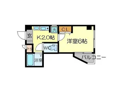 ラフィーネ淡路(1K/3階)の間取り写真