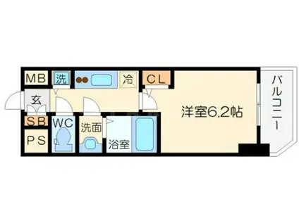 メインステージ大阪ノースマーク(1K/9階)の間取り写真