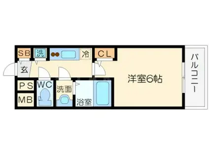 メインステージ大阪ノースマーク(1K/8階)の間取り写真