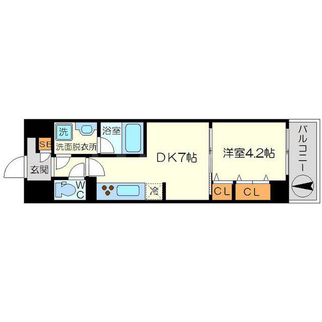 BELLA LUCE十三(1DK/7階)の間取り写真