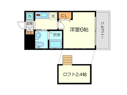 PARK HILLS新大阪WILL(1K/5階)の間取り写真