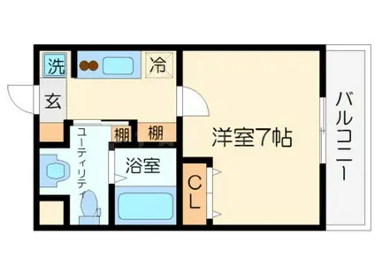 PARK HILLS新大阪WILL(1K/2階)の間取り写真