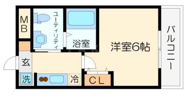 PARK HILLS新大阪WILL(1K/3階)の間取り写真