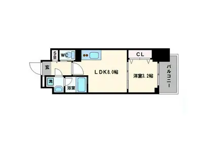 レオンコンフォート本町東3(1LDK/9階)の間取り写真