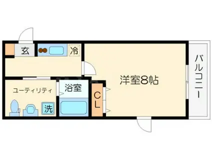 PARK HILLS新大阪WILL(1K/3階)の間取り写真