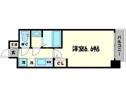 SERENITE谷四(1K/4階)の間取り写真