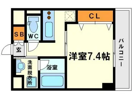 DOLCE VITA I(1K/9階)の間取り写真