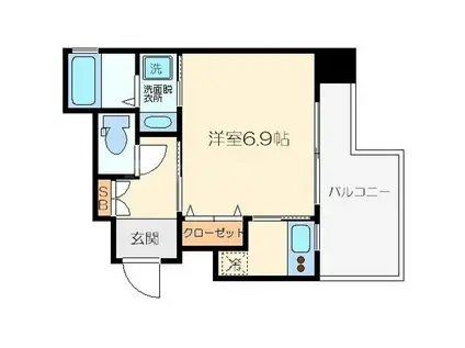 エイペックス大阪城西(1K/8階)の間取り写真