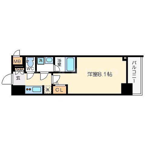 FORTUNEY大手前(1K/7階)の間取り写真