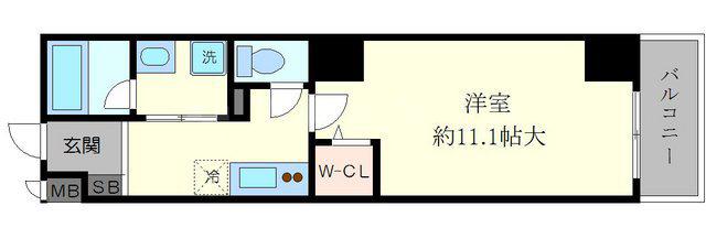 J-LAPIS NANBA(1K/10階)の間取り写真