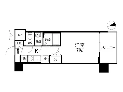 プレサンス大国町アドロッソ(1K/12階)の間取り写真