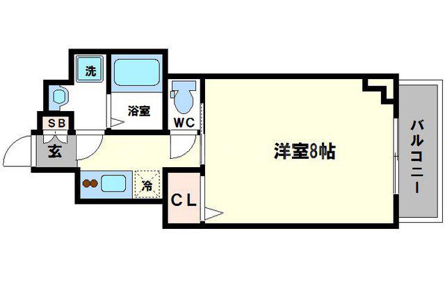 S-RESIDENCE谷町五丁目(1K/11階)の間取り写真
