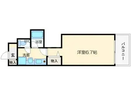 エステムコート大阪城南II(1K/8階)の間取り写真