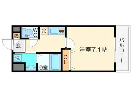 アヴァンス淡路(1K/1階)の間取り写真