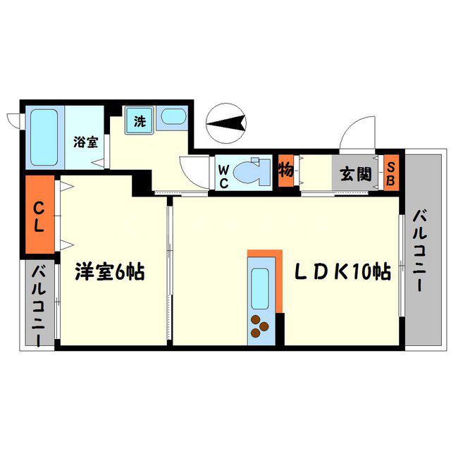インフィニティ北川口(1LDK/3階)の間取り写真