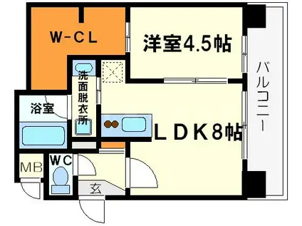 CITY SPIRE十三東(1LDK/8階)の間取り写真