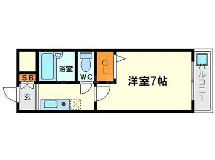 ノルデンハイム淡路(1K/8階)の間取り写真