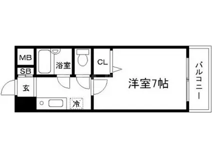 ノルデンハイム淡路(1K/4階)の間取り写真
