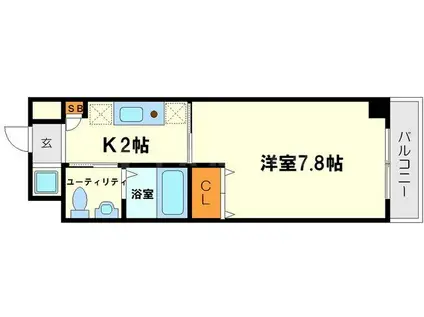 エテルノヨシダ(1K/4階)の間取り写真