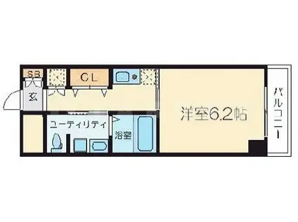 十三本町ウインズマンション2(1K/5階)の間取り写真