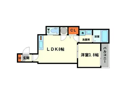 F ASECIA SORA(1LDK/2階)の間取り写真