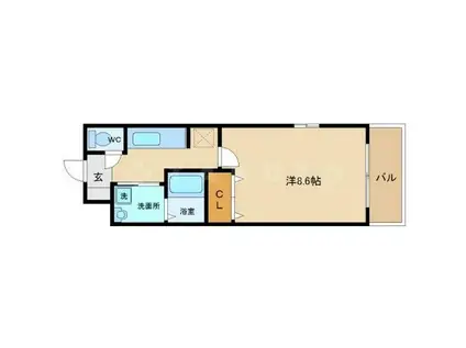 マメゾン南大江(1K/3階)の間取り写真