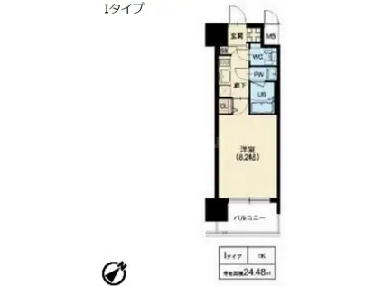 スプランディッド十三本町(1K/13階)の間取り写真