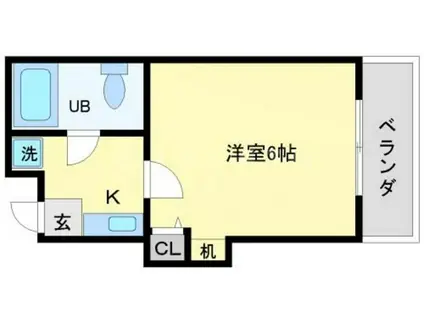 ミストラル本町ウエスト(1K/10階)の間取り写真