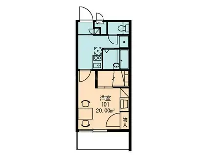 レオパレスベルローズ(1K/4階)の間取り写真