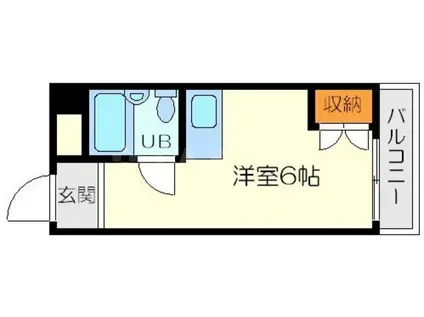 クリア東三国(ワンルーム/1階)の間取り写真