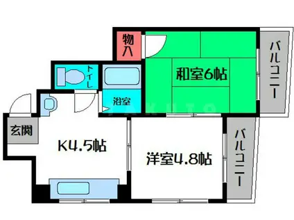 エクセレント2都島山崎マンション(2K/5階)の間取り写真