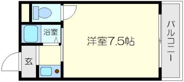 サンライズハイツ2(1K/5階)の間取り写真