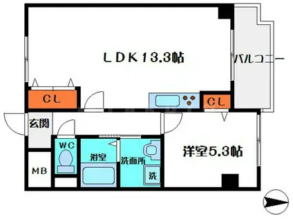 サンシティー(1LDK/4階)の間取り写真