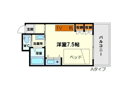 ミールズ新大阪(ワンルーム/2階)の間取り写真