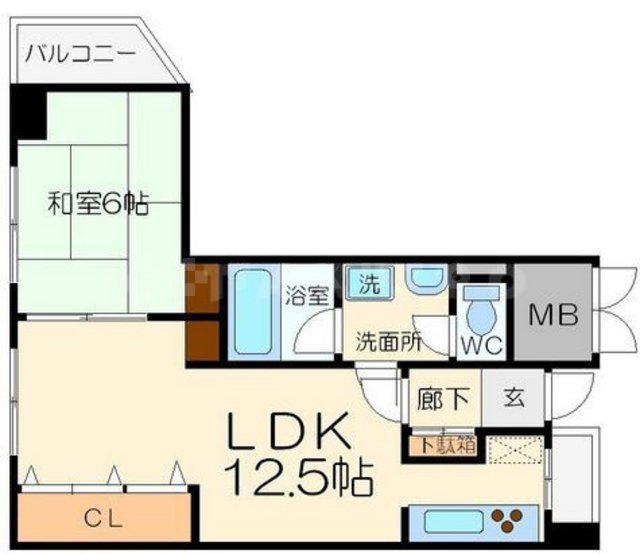ローズコーポ新大阪6(1LDK/7階)の間取り写真