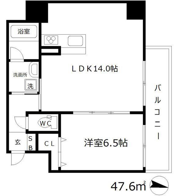 テラスコート梅田東(1LDK/5階)の間取り写真