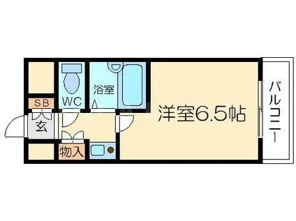 第5国本エレガンス新大阪(1K/5階)の間取り写真