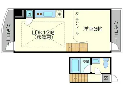 ベルニーニ南森町(1LDK/4階)の間取り写真