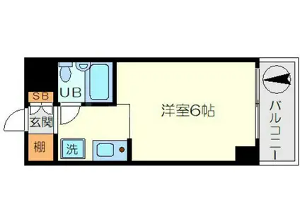 グリーンハイツⅡ(ワンルーム/3階)の間取り写真