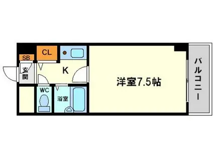 ロイヤルハイツ西淡路PARTII(1K/7階)の間取り写真